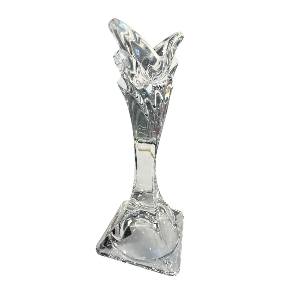 Mikasa Crystal‎ Flower Bud Vase Clear Glass Diamond Cut Base Elegant Decor